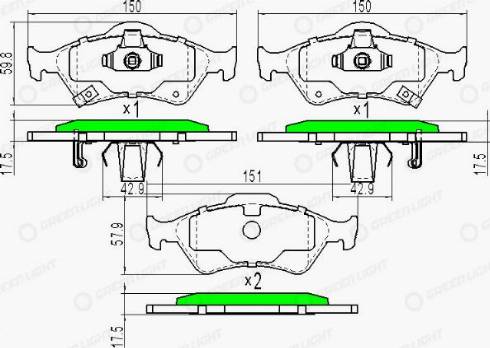 AutomotiveAdriado GLBP0147 - Kit de plaquettes de frein, frein à disque cwaw.fr