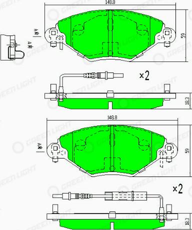 AutomotiveAdriado GLBP0159 - Kit de plaquettes de frein, frein à disque cwaw.fr