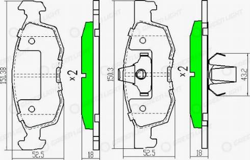 AutomotiveAdriado GLBP0156 - Kit de plaquettes de frein, frein à disque cwaw.fr