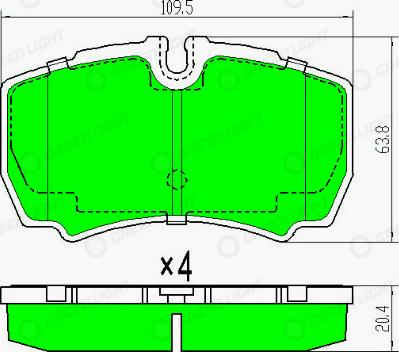 AutomotiveAdriado GLBP0165 - Kit de plaquettes de frein, frein à disque cwaw.fr