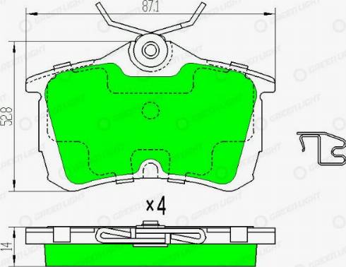 AutomotiveAdriado GLBP0166 - Kit de plaquettes de frein, frein à disque cwaw.fr