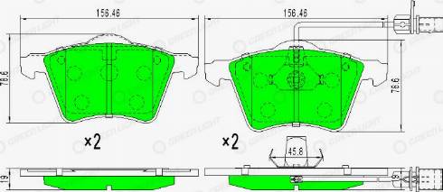 AutomotiveAdriado GLBP0167 - Kit de plaquettes de frein, frein à disque cwaw.fr