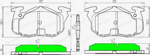 AutomotiveAdriado GLBP0107 - Kit de plaquettes de frein, frein à disque cwaw.fr