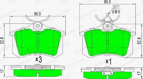 AutomotiveAdriado GLBP0119 - Kit de plaquettes de frein, frein à disque cwaw.fr