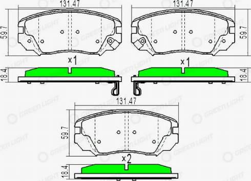 AutomotiveAdriado GLBP0114 - Kit de plaquettes de frein, frein à disque cwaw.fr