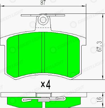 AutomotiveAdriado GLBP0115 - Kit de plaquettes de frein, frein à disque cwaw.fr