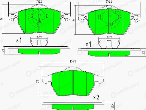 AutomotiveAdriado GLBP0188 - Kit de plaquettes de frein, frein à disque cwaw.fr