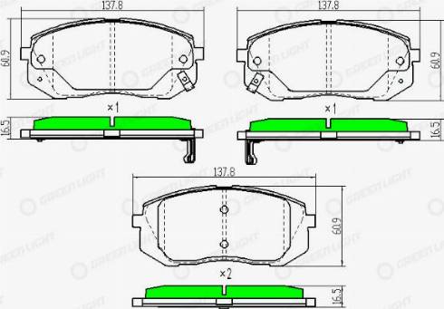 AutomotiveAdriado GLBP0136 - Kit de plaquettes de frein, frein à disque cwaw.fr