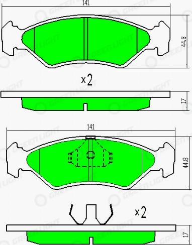 AutomotiveAdriado GLBP0175 - Kit de plaquettes de frein, frein à disque cwaw.fr