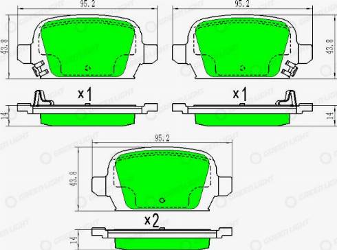 AutomotiveAdriado GLBP0390 - Kit de plaquettes de frein, frein à disque cwaw.fr