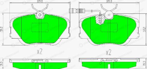 AutomotiveAdriado GLBP0366 - Kit de plaquettes de frein, frein à disque cwaw.fr