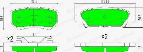 AutomotiveAdriado GLBP0362 - Kit de plaquettes de frein, frein à disque cwaw.fr