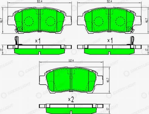 AutomotiveAdriado GLBP0300 - Kit de plaquettes de frein, frein à disque cwaw.fr