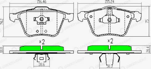 AutomotiveAdriado GLBP0312 - Kit de plaquettes de frein, frein à disque cwaw.fr