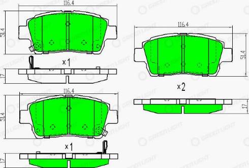 AutomotiveAdriado GLBP0334 - Kit de plaquettes de frein, frein à disque cwaw.fr