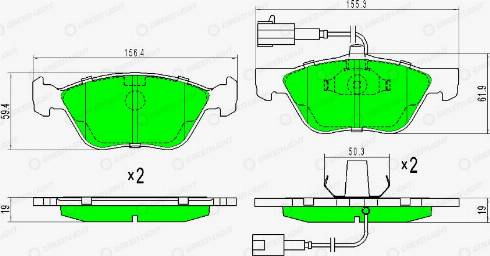 AutomotiveAdriado GLBP0323 - Kit de plaquettes de frein, frein à disque cwaw.fr