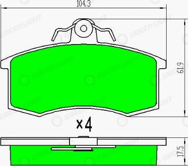 AutomotiveAdriado GLBP0370 - Kit de plaquettes de frein, frein à disque cwaw.fr