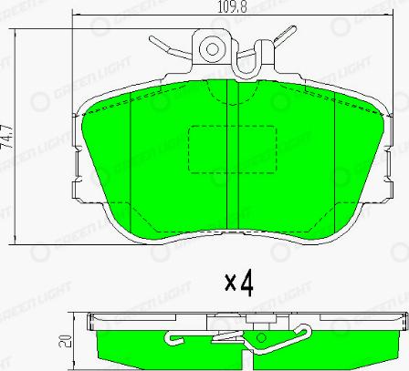 AutomotiveAdriado GLBP0240 - Kit de plaquettes de frein, frein à disque cwaw.fr