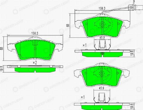 AutomotiveAdriado GLBP0241 - Kit de plaquettes de frein, frein à disque cwaw.fr