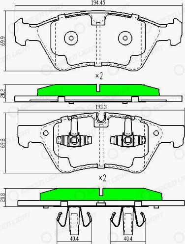 AutomotiveAdriado GLBP0257 - Kit de plaquettes de frein, frein à disque cwaw.fr