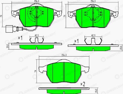 AutomotiveAdriado GLBP0201 - Kit de plaquettes de frein, frein à disque cwaw.fr