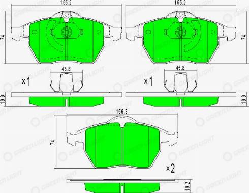 AutomotiveAdriado GLBP0202 - Kit de plaquettes de frein, frein à disque cwaw.fr