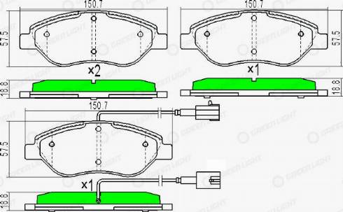 AutomotiveAdriado GLBP0279 - Kit de plaquettes de frein, frein à disque cwaw.fr