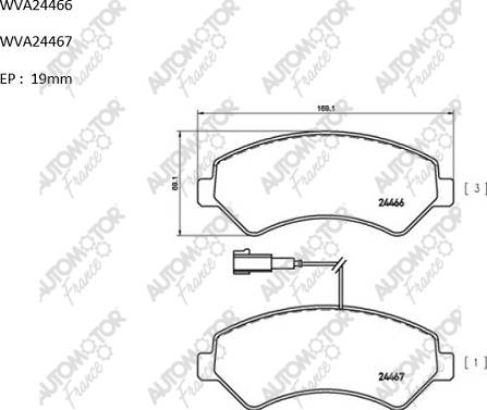 Automotor France PBP5464 - Kit de plaquettes de frein, frein à disque cwaw.fr