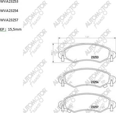 Automotor France PBP1248 - Kit de plaquettes de frein, frein à disque cwaw.fr