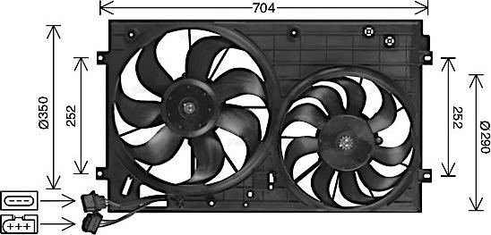 Ava Quality Cooling AI7526 - Ventilateur, refroidissement du moteur cwaw.fr