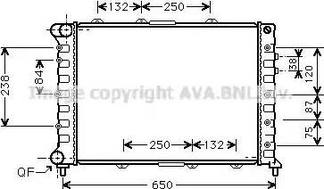 Ava Quality Cooling AL 2038 - Radiateur, refroidissement du moteur cwaw.fr