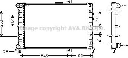 Ava Quality Cooling AL 2075 - Radiateur, refroidissement du moteur cwaw.fr