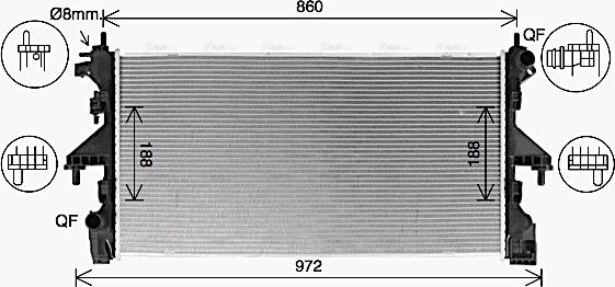 Ava Quality Cooling CN2320 - Radiateur, refroidissement du moteur cwaw.fr