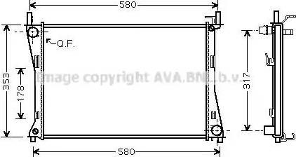 Ava Quality Cooling FD 2325 - Radiateur, refroidissement du moteur cwaw.fr