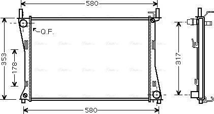 Ava Quality Cooling FDA2325 - Radiateur, refroidissement du moteur cwaw.fr