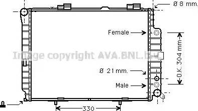 Ava Quality Cooling MS 2208 - Radiateur, refroidissement du moteur cwaw.fr