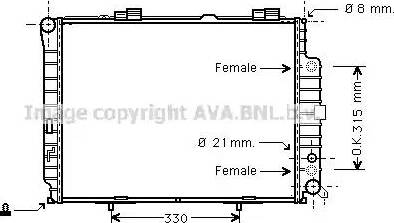 Ava Quality Cooling MS 2228 - Radiateur, refroidissement du moteur cwaw.fr