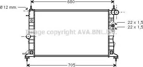 Ava Quality Cooling OL 2244 - Radiateur, refroidissement du moteur cwaw.fr