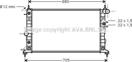 Ava Quality Cooling OL 2220 - Radiateur, refroidissement du moteur cwaw.fr