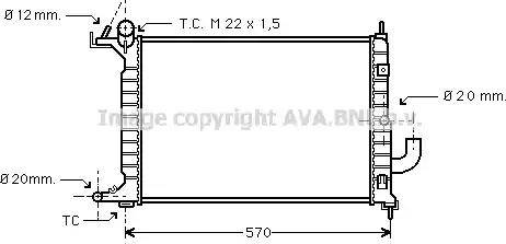 Ava Quality Cooling OL 2221 - Radiateur, refroidissement du moteur cwaw.fr