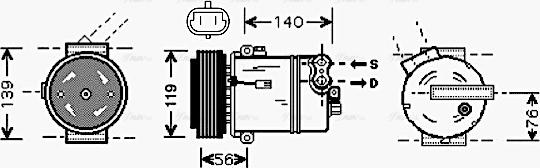 Ava Quality Cooling OL K463 - Compresseur, climatisation cwaw.fr