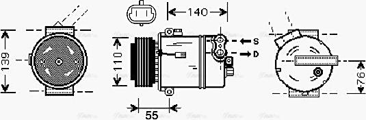 Ava Quality Cooling OL K451 - Compresseur, climatisation cwaw.fr