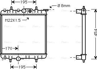 Ava Quality Cooling PE 2188 - Radiateur, refroidissement du moteur cwaw.fr