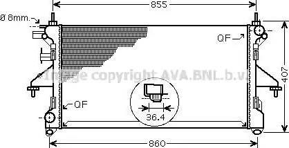 Ava Quality Cooling PE 2304 - Radiateur, refroidissement du moteur cwaw.fr