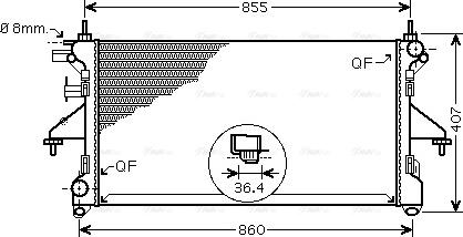 Ava Quality Cooling PE 2305 - Radiateur, refroidissement du moteur cwaw.fr