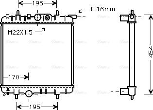 Ava Quality Cooling PE 2243 - Radiateur, refroidissement du moteur cwaw.fr