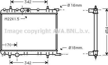 Ava Quality Cooling PE 2254 - Radiateur, refroidissement du moteur cwaw.fr