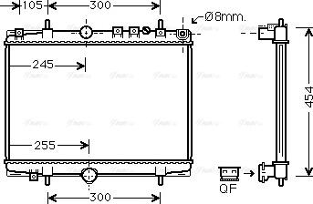 Ava Quality Cooling PE 2234 - Radiateur, refroidissement du moteur cwaw.fr