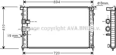 Ava Quality Cooling PE 2231 - Radiateur, refroidissement du moteur cwaw.fr