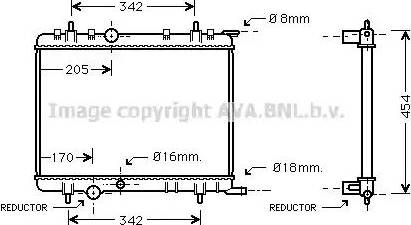 Ava Quality Cooling PE2223 - Radiateur, refroidissement du moteur cwaw.fr